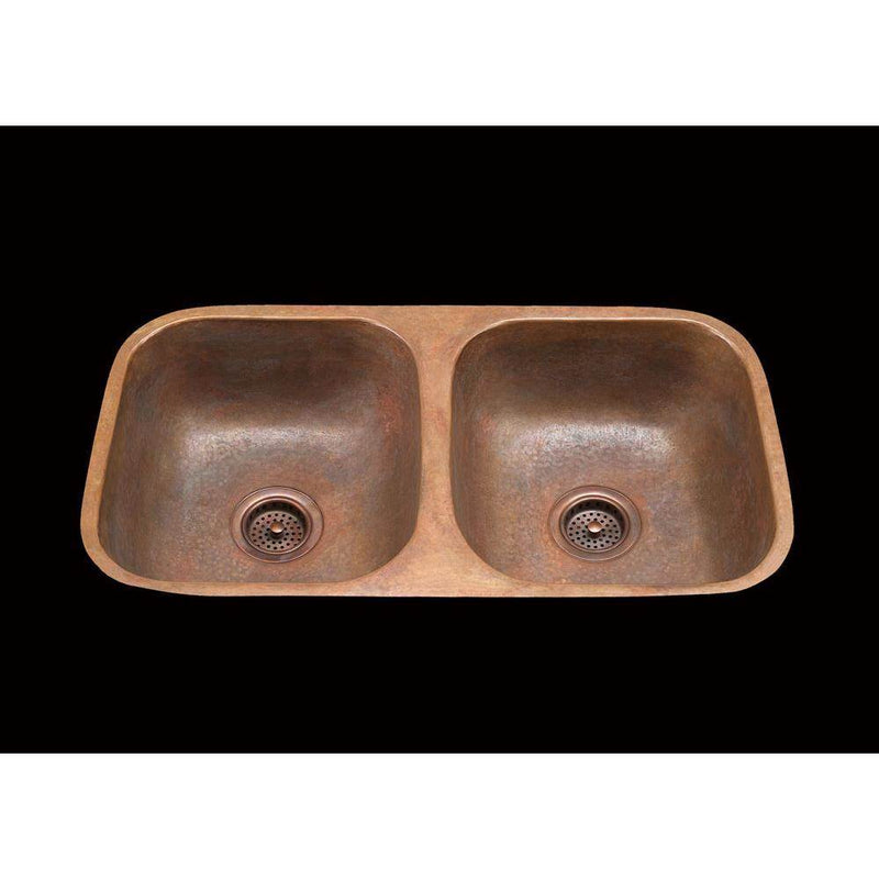 Alno Bistro, 2 Bowl Kitchen Sink, Hammertone Pattern, Undermount and Drop In