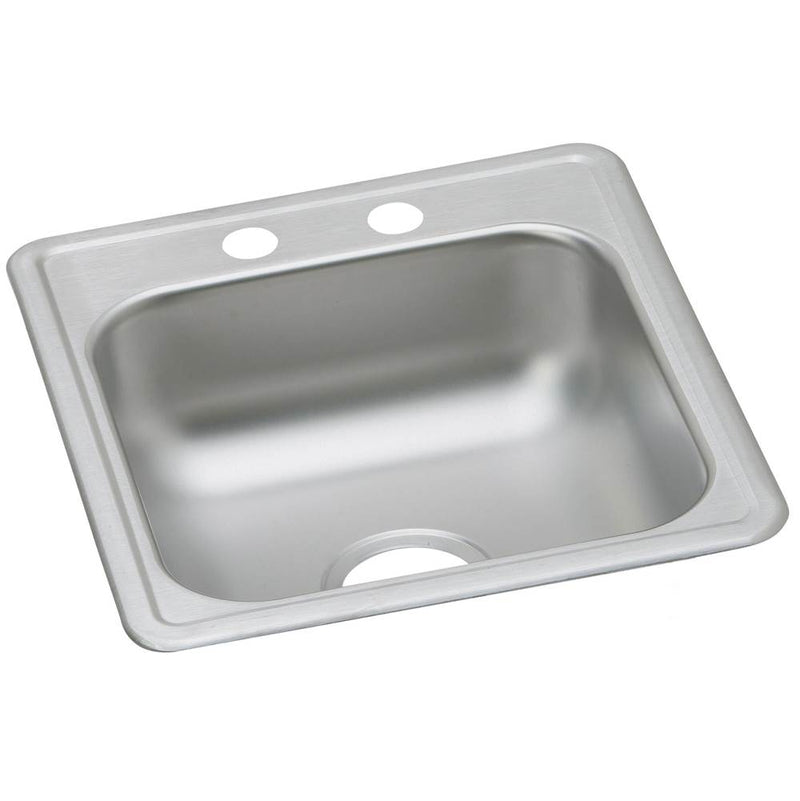 Elkay Dayton Stainless Steel 17'' x 19'' x 6-1/8'', 2-Hole Single Bowl Drop-in Bar Sink