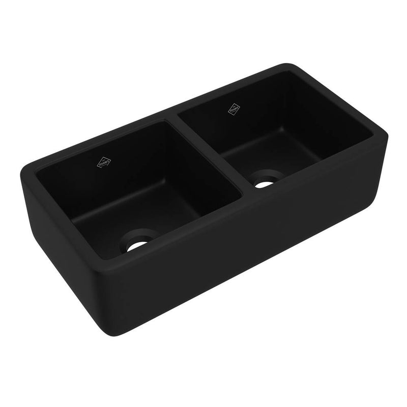 Rohl Lancaster™ 37'' Double Bowl Farmhouse Apron Front Fireclay Kitchen Sink
