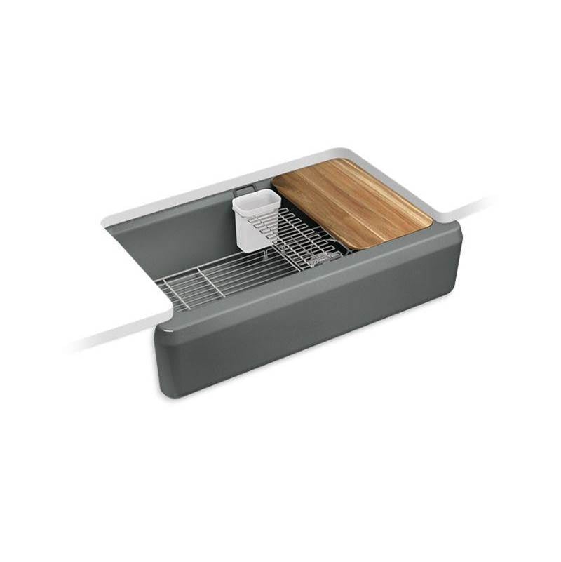 Kohler Riverby® Undermount Single-Bowl Farmhouse Workstation Kitchen Sink With Tall Apron