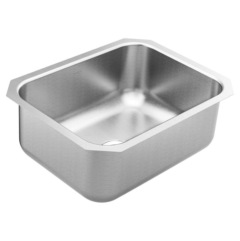 Moen 18000 Series 23.5-inch 18 Gauge Undermount Single Bowl Stainless Steel Kitchen Sink, 9-inch Depth