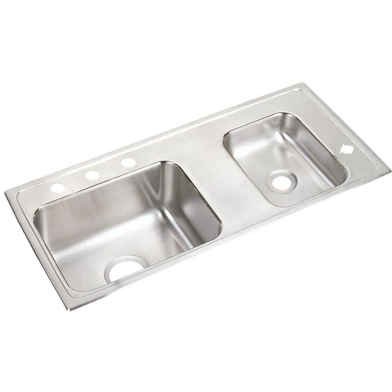 Elkay Lustertone Classic Stainless Steel 37-1/4'' x 17'' x 6-1/2'', Double Bowl Drop-in Classroom ADA Sink
