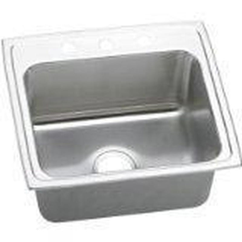Elkay Lustertone Classic Stainless Steel 22'' x 19-1/2'' x 10-1/8'', Single Bowl Drop-in Sink with Quick-clip