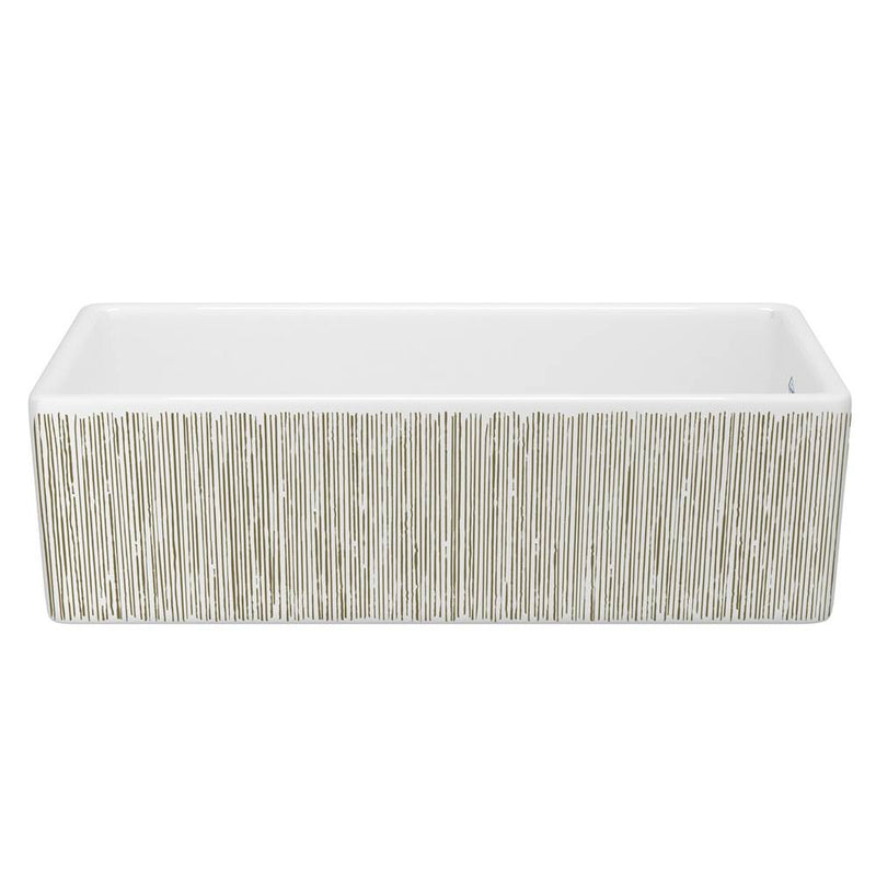 Rohl Shaker™ 36'' Single Bowl Farmhouse Apron Front Fireclay Kitchen Sink With Lines Design