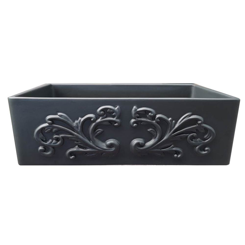 Nantucket Sinks 33-Inch Farmhouse Fireclay Sink with Filigree Apron