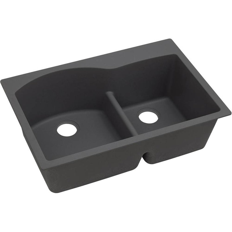 Elkay Quartz Classic 33'' x 22'' x 10'', Offset 60/40 Double Bowl Drop-in Sink with Aqua Divide