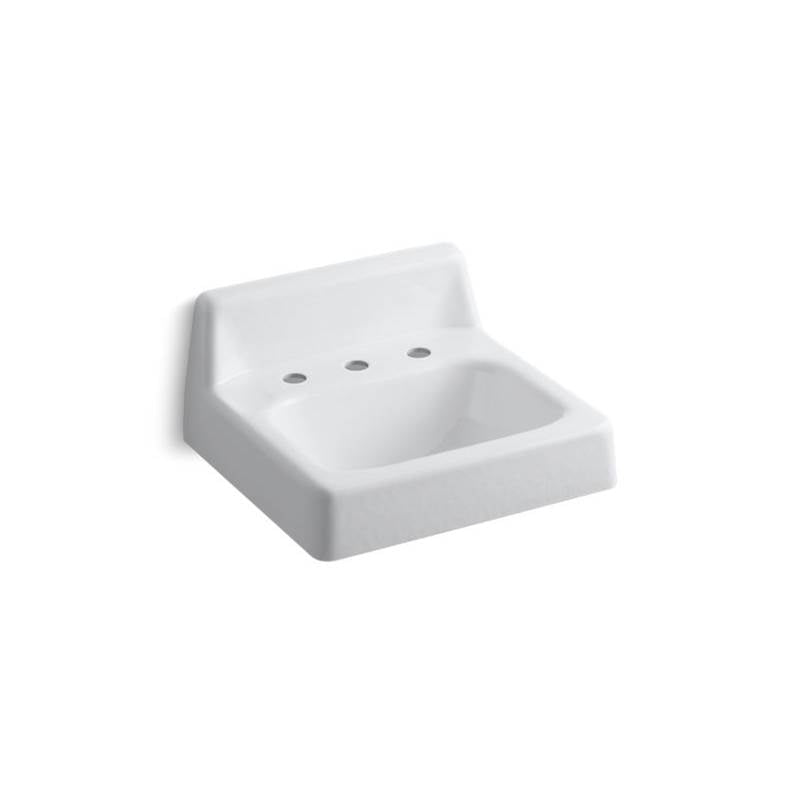 Kohler Hudson™ 20'' x 18'' wall-mount bathroom sink with widespread faucet holes and lugs for chair carrier
