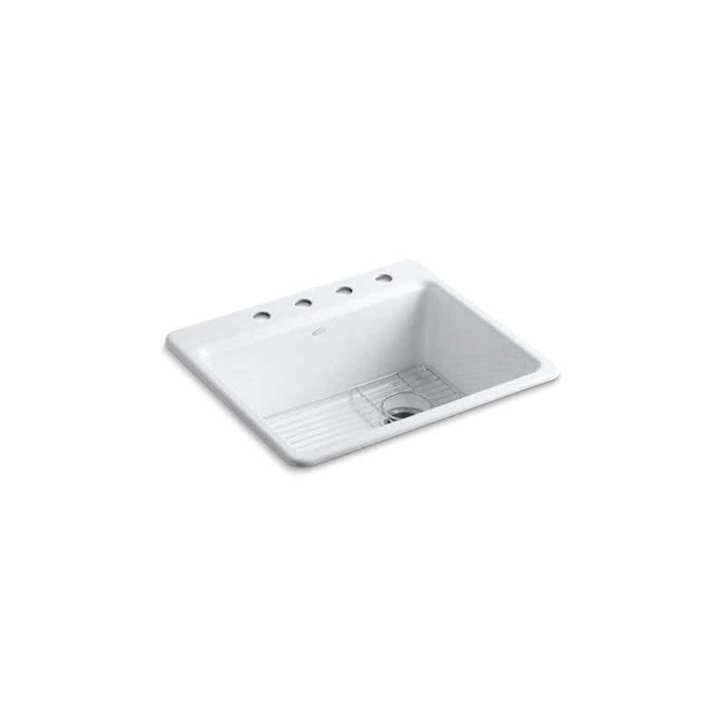 Kohler Riverby® 25'' x 22'' x 9-5/8''top-mount single-bowl kitchen sink with bottom sink rack