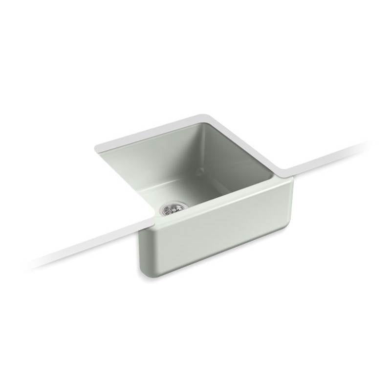 Kohler Whitehaven® 23-1/2'' x 21-9/16'' x 9-5/8'' undermount single-bowl farmhouse sink with tall apron
