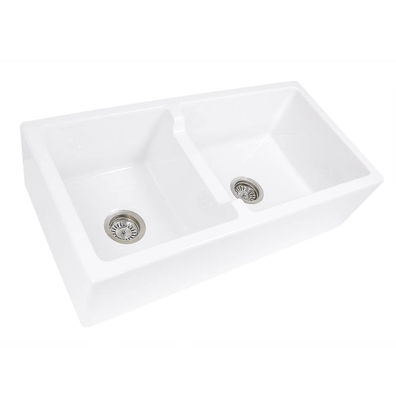 Nantucket Sinks 60/40 Double Bowl Farmhouse Apron Fireclay Sink