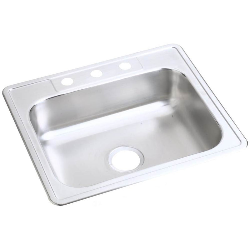 Elkay Dayton Stainless Steel 25'' x 21-1/4'' x 6-9/16'', 1-Hole Single Bowl Drop-in Sink