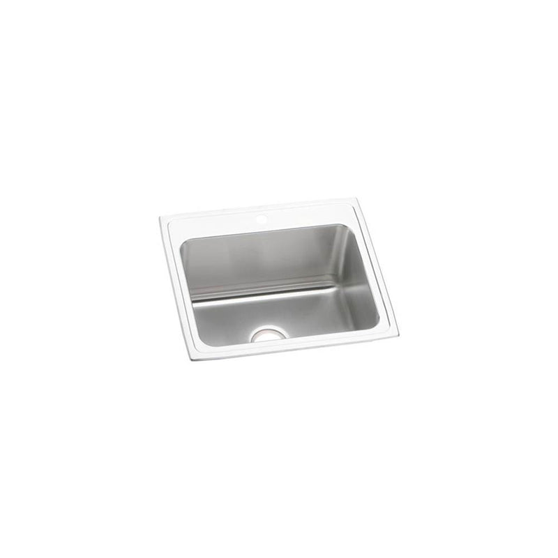 Elkay Lustertone Classic Stainless Steel 25'' x 22'' x 10-3/8'', 5-Hole Single Bowl Drop-in Sink