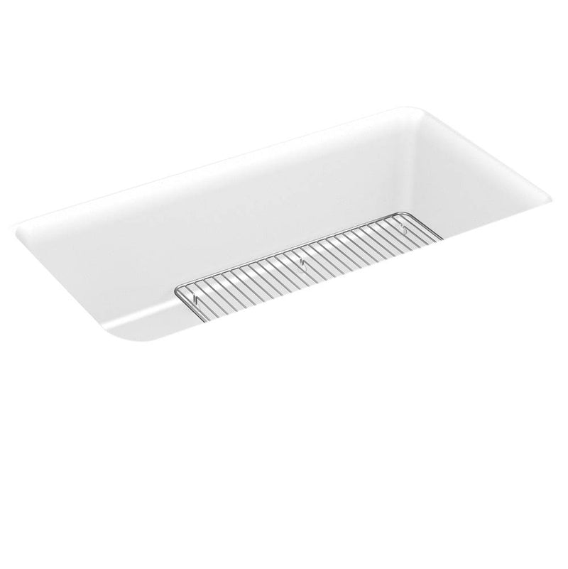 Kohler Cairn® 33-1/2'' x 18-5/16'' x 10-1/8'' Neoroc® undermount single-bowl kitchen sink with rack