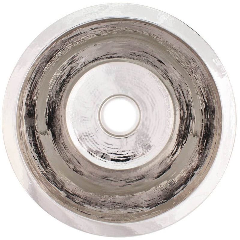 Linkasink Hammered Small Round Flat Bottom Bar/Utility, 3.5'' drain opening