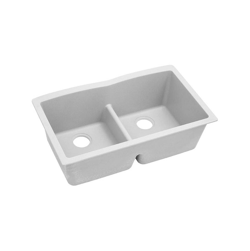 Elkay Quartz Classic 33'' x 19'' x 10'', Equal Double Bowl Undermount Sink with Aqua Divide