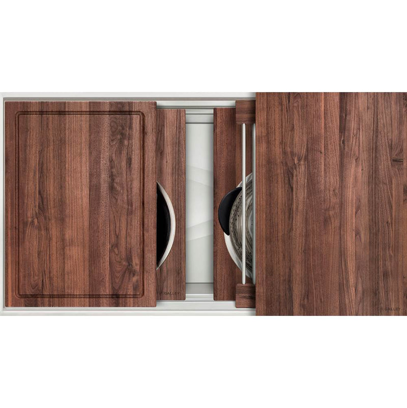 The Galley Ideal ThinTop™ Workstation 3S with Five Tool Culinary Kit in American Black Walnut
