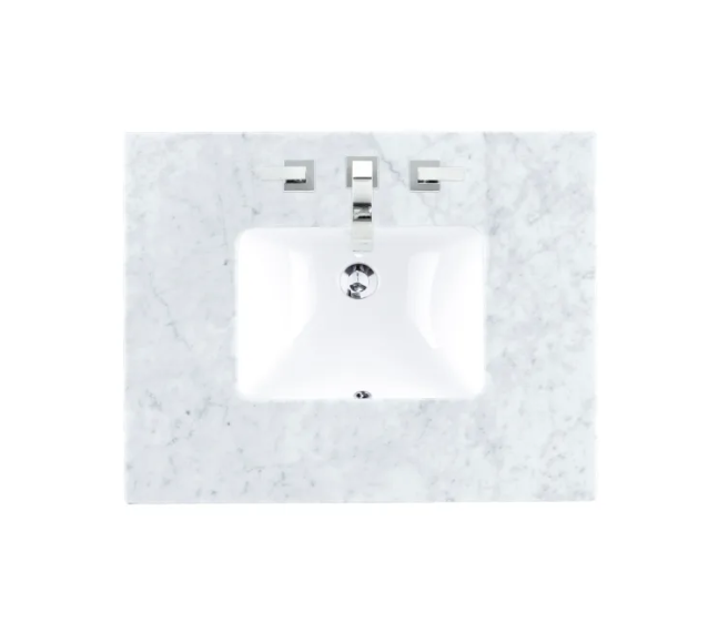 James Martin Vanities 30" Marble Vanity Top with 1 Undermount Porcelain Sink and 3 Faucet Holes