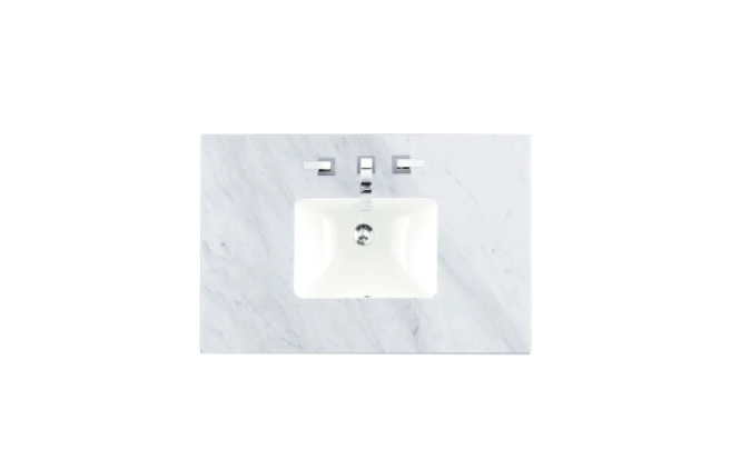 James Martin Vanities 36" Marble Vanity Top with 1 Undermount Porcelain Sink and 3 Faucet Holes