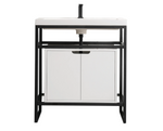 James Martin Vanities Boston 31-1/2" Rectangular Porcelain Console Bathroom Sink with Overflow and Single Faucet Hole