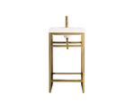 James Martin Vanities Boston 19-5/8" Rectangular Stone Composite Console Bathroom Sink with Overflow and Single Faucet Hole