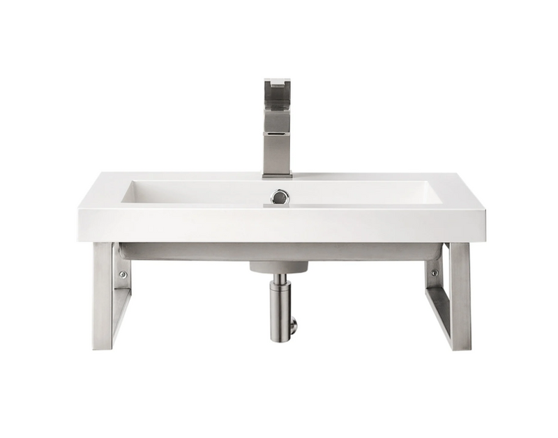 James Martin Vanities Boston 39-3/8" Rectangular Porcelain Console Bathroom Sink with Overflow and Single Faucet Hole