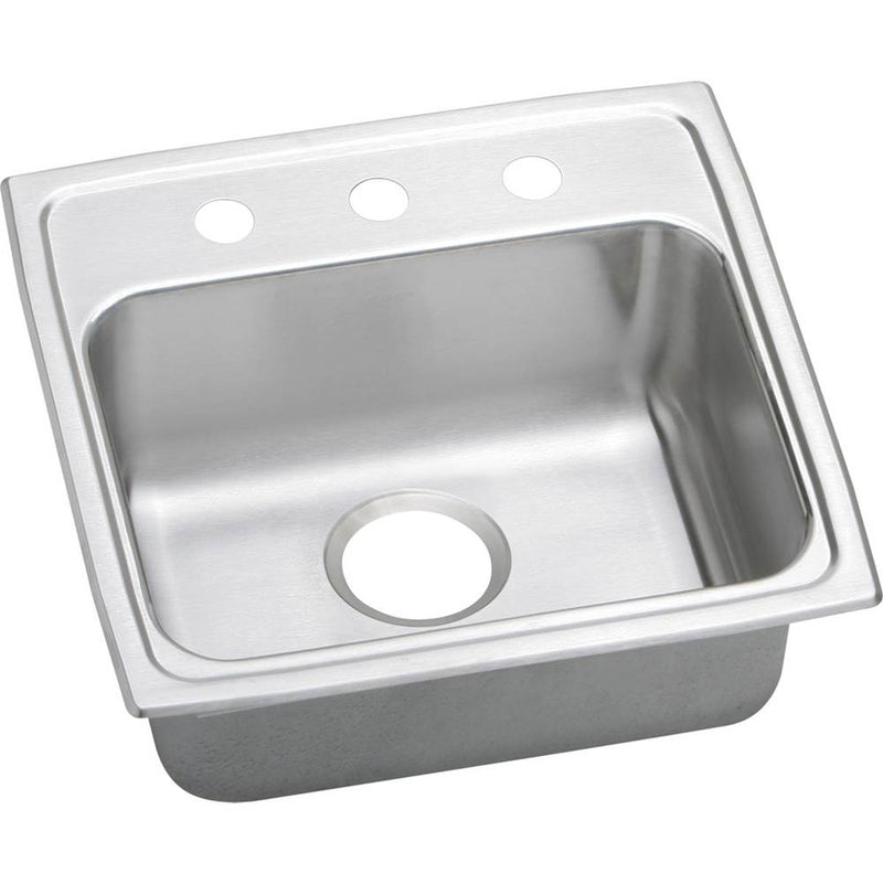 Elkay Lustertone Classic Stainless Steel 19-1/2'' x 19'' x 6'', Single Bowl Drop-in ADA Sink