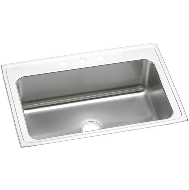 Elkay Lustertone Classic Stainless Steel 33'' x 22'' x 10-1/8'', Single Bowl Drop-in Sink