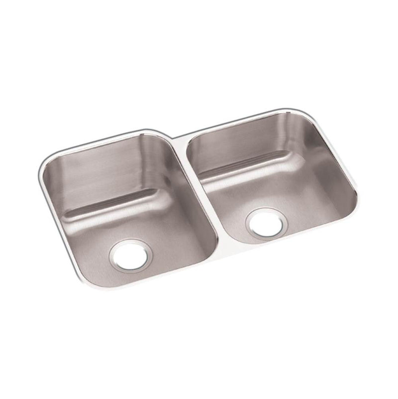 Elkay Dayton Stainless Steel 31-3/4'' x 20-1/2'' x 10'', 60/40 Double Bowl Undermount Sink