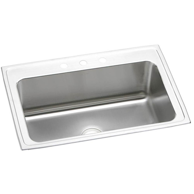 Elkay Lustertone Classic Stainless Steel 33'' x 22'' x 11-5/8'', MR2-Hole Single Bowl Drop-in Sink